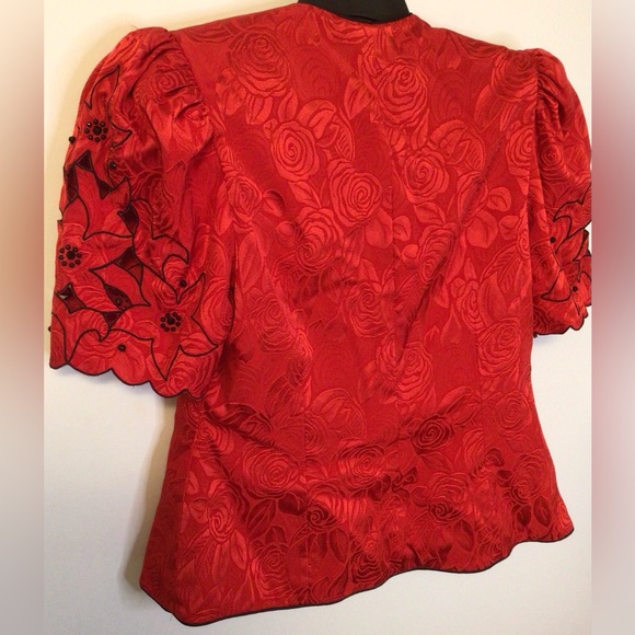 Vintage Karen Lawrence by Matthew red black blazer jacket size 14 - Picture 5 of 7